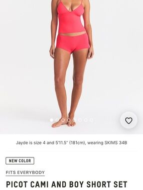 SKIMS Fits Everybody Picot Cami & Boyshort Set - Ultra Pink